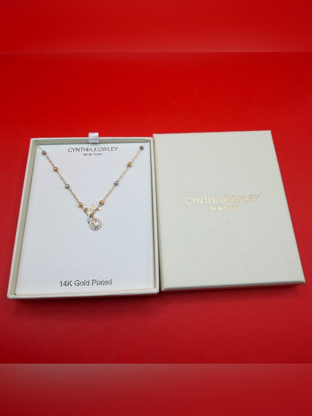Cynthia Rowley Gold-Plated Necklace with Clear Crystal Pendant